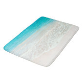 Tapis De Bain Plage de PixDezines/bleu turquoise (Angle)