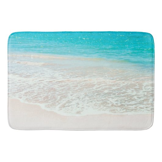 Tapis De Bain Plage de PixDezines/bleu turquoise (Devant)