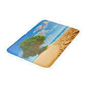 Tapis De Bain Plage de sable de l'île tropicale déserte (Angle)