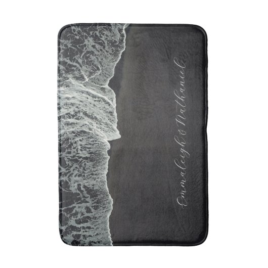 Tapis De Bain Plage de sable noir sur mesure (Devant (Vertical))