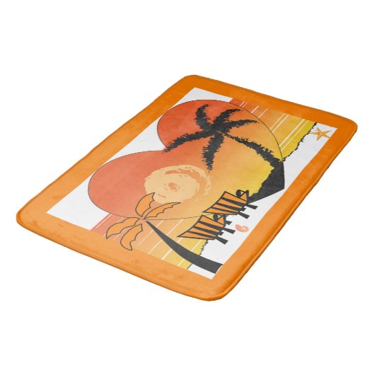 Tapis De Bain Plage de soleil Mat Orange (Angle)