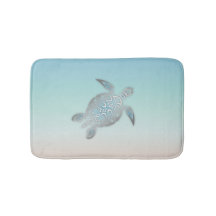 Plage de tortue de mer Silver Style Turquoise