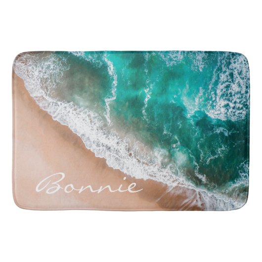 Tapis De Bain Plage d'eau de mer sable tropical été (Devant)