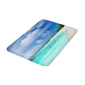 Tapis De Bain Plage des Caraïbes avec ciel d'été bleu profond (Angle)