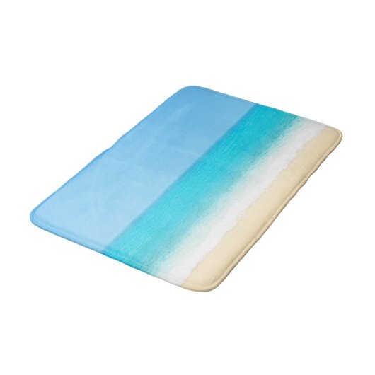 Tapis De Bain Plage d'été bleue (Angle)