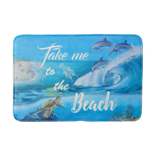 Tapis De Bain Plage et peinture d'espèce marine