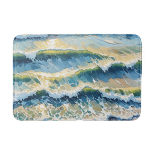 Tapis De Bain Plage Ocean Green Blue Jaune Design 345