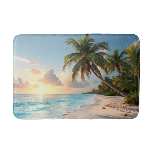 Tapis De Bain Plage Océanique Tropicale (Devant)