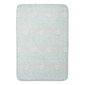Tapis De Bain Plage Seashells Plage Bleu Blanc Damas motif (devant Vertical)