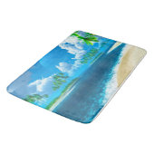 Tapis De Bain Plage tropicale avec palmiers (Angle)