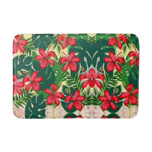 Tapis De Bain Plage tropicale hibiscus style plage fleurie Bain  (Devant)
