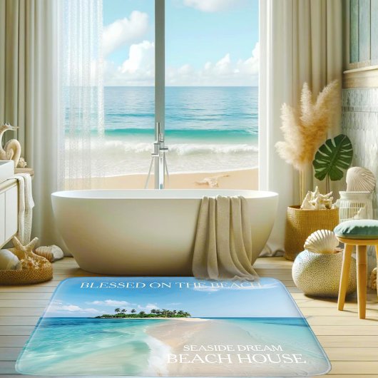 Tapis De Bain Plage tropicale Turquoise Blue Ocean