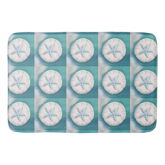 Tapis De Bain Plage turquoise de Starfish et de sable Dollar (Devant)