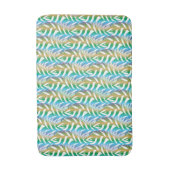 Tapis De Bain Plage turquoise motif en plume amusante. (Devant (Vertical))