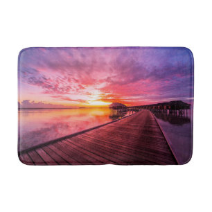 Tapis De Bain Plages tropicales Coucher de soleil aux Maldives