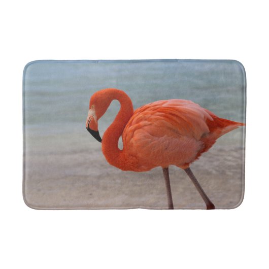 Tapis De Bain Plages tropicales | Flamant rose des Caraïbes, Aru (Devant)
