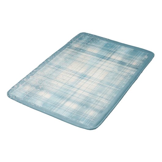 Tapis De Bain Plaid bleu (Angle)