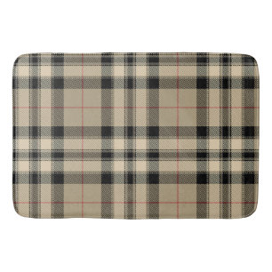 Tapis De Bain Plaid Classique Beige Et Noir