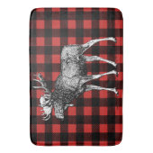 Tapis De Bain Plaid de bûcheron de Buffalo rouge et noir (devant Vertical)