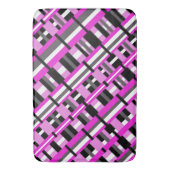 Tapis De Bain Plaid en diagonale rose, noir et gris (devant Vertical)