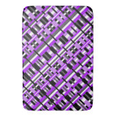 Tapis De Bain Plaid en diagonale violet, noir et gris (devant Vertical)