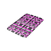 Tapis De Bain Plaid en rose, noir et gris (Angle)