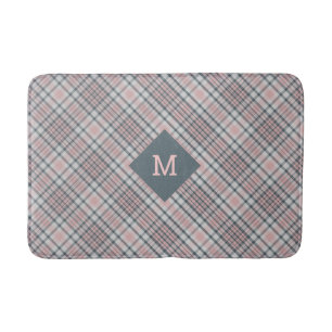 Tapis De Bain Plaid Monogramme personnalisé / Motif Tartan