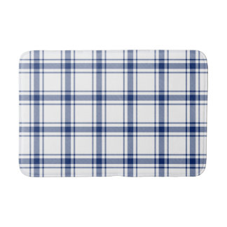Tapis De Bain Plaid Nautical Bleu et Blanc
