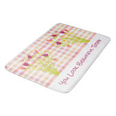 Tapis De Bain Plaid Rose Et Corail (Angle)