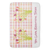 Tapis De Bain Plaid Rose Et Corail (devant Vertical)