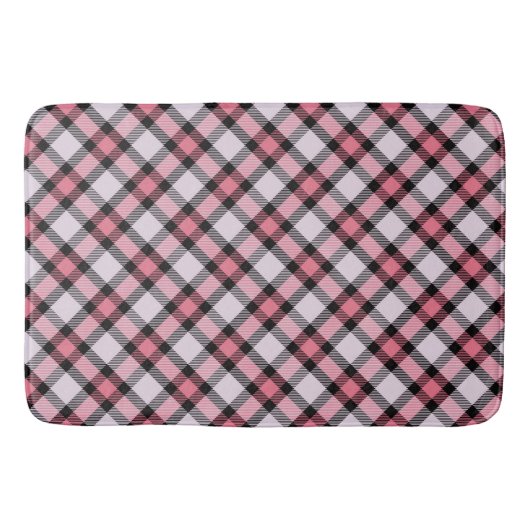 Tapis De Bain Plaid rose et noir (Devant)