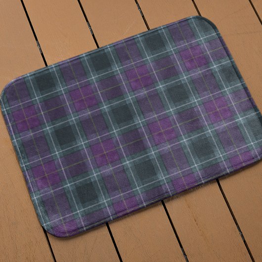 Tapis De Bain Plaid vert pourpre
