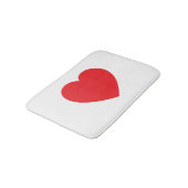 Tapis De Bain Plain Modern White Red Love Heart Graphic (Angle)