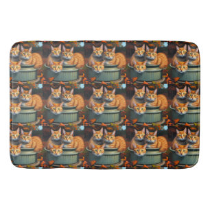 Tapis De Bain Plantes de pots de chats de gingembre, Mat de bain