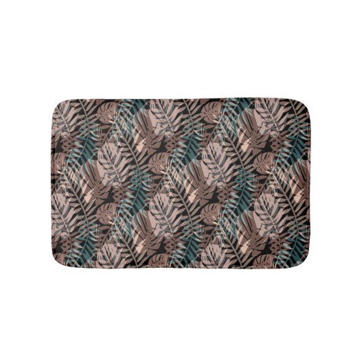 Tapis De Bain Plantes tropicales, jungle, tropiques, beige, feui (Devant)