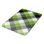 Tapis De Bain Plaques Tartan simples Vert néon (Angle)