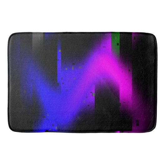Tapis De Bain Plasma de Glitch Noir (Devant)