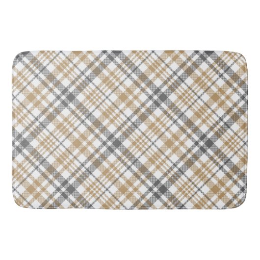 Tapis De Bain Plat Beige Et Gris (Devant)