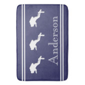Tapis De Bain PLONGEURS DE SCUBA Monogramme White Navy Grey (devant Vertical)
