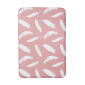 Tapis De Bain Plumes blanches sur rose coquille (Devant (Vertical))