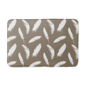 Tapis De Bain Plumes blanches sur taupe Tan (Devant)