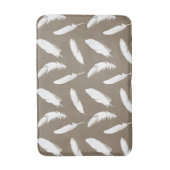 Tapis De Bain Plumes blanches sur taupe Tan (Devant (Vertical))