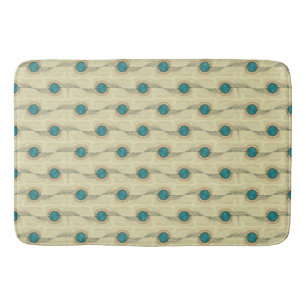 Tapis De Bain Plumes de paon abstraites motif points