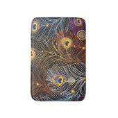 Tapis De Bain Plumes de paon doré : motif foncé. (Devant (Vertical))