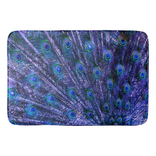 Tapis De Bain Plumes de paon violet (Devant)