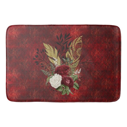 Tapis De Bain Plumes d'or et goth Rose inspirés (Devant)