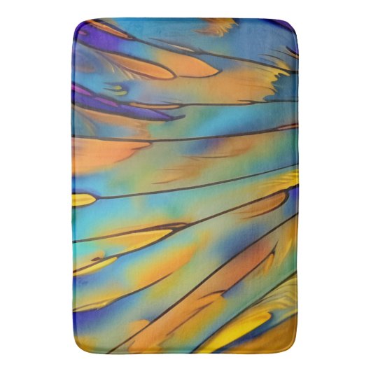 Tapis De Bain Plumes en verre tendu AI Art Abstrait (devant Vertical)