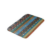 Tapis De Bain Plumes ethniques : Broderie Boho Chic (Angle)