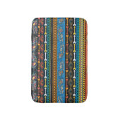 Tapis De Bain Plumes ethniques : Broderie Boho Chic (Devant (Vertical))