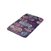 Tapis De Bain Plumes ethniques : motif noir et blanc (Angle)